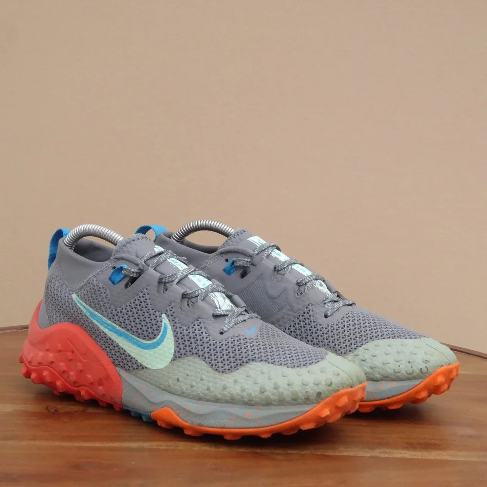 Nike Mens Wildhorse 7 Trail Running Shoes Grey Orange CZ1856-003 Size 7.5
